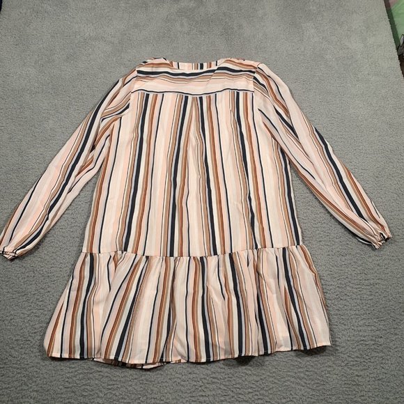 Sadie and Sage Striped Dress Tunic style Ruffle Long Sleeve Medium M - Picture 10 of 10